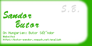 sandor butor business card